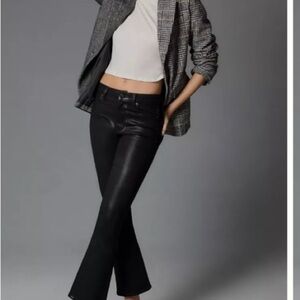 PAIGE Claudine High Rise Ankle Flare jean Black Fog Luxe Coating women Sz 23, 33